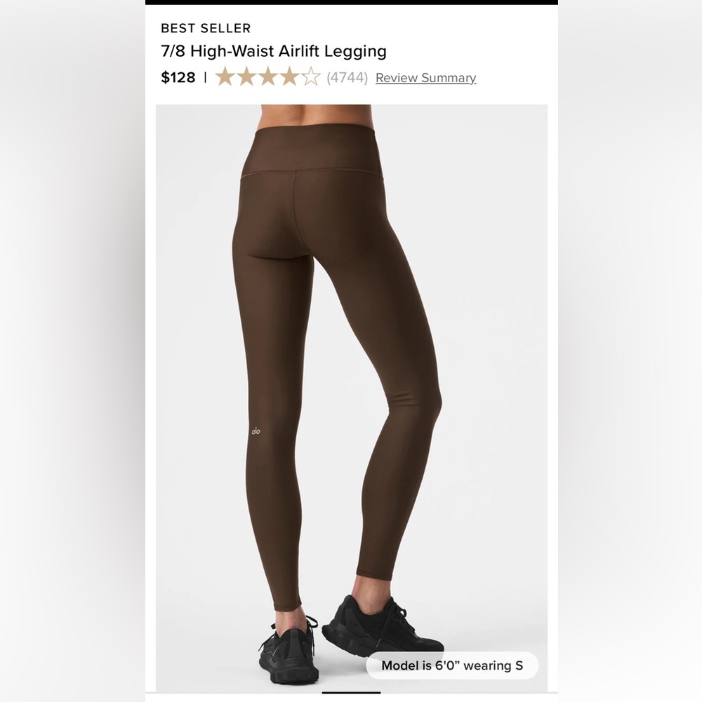 ALO 7/8 High-Waist Airlift Legging - Espresso - Espresso / M